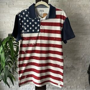 FIELD & STREAM Americana Flag Polo Size Small New with Tags